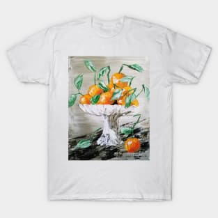 Oranges Art, Fruit Artwork, Vintage Fruit Print, Still Life, modern impressionism, cool textured art, oranges tote, oranges handbag, oranges case T-Shirt